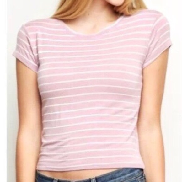 Brandy Melville Tops - brandy Melville pink and white striped top